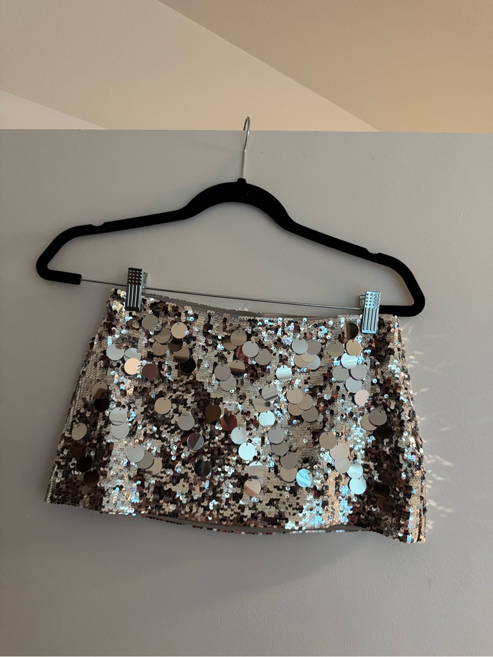 Danielle Guizio Low Rise PAILLETTE Sequin Mini Skirt - Picture 2 of 4